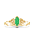 Marquise Cut Natural Emerald Celtic Engagement Ring in Bezel Setting AAA - Rosec Jewels