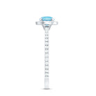 Genuine Blue Aquamarine Ring with Diamond Accent AAA - Rosec Jewels