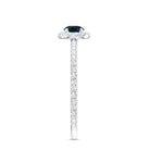 Rosec Jewels-Round Shaped Blue Topaz and Diamond Minimal Engagement Ring