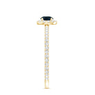 Rosec Jewels-Round Shaped Blue Topaz and Diamond Minimal Engagement Ring