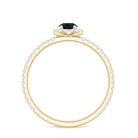 Rosec Jewels-Round Shaped Blue Topaz and Diamond Minimal Engagement Ring