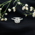 Certified Moissanite 10 MM Round Cut Engagement Ring D-VS1 - Rosec Jewels