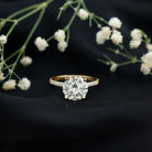 Certified Moissanite 10 MM Round Cut Engagement Ring D-VS1 - Rosec Jewels