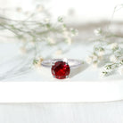 Solitaire Lab Grown 5 Carat Ruby Engagement Ring with Certificate AAAA - Rosec Jewels