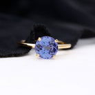 3 Carat Lab Grown Tanzanite Solitaire Engagement Ring AAAA - Rosec Jewels