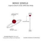 Natural Ruby Promise Ring with Diamond for Women AAA - Rosec Jewels
