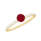 Natural Ruby Promise Ring with Diamond for Women AAA - Rosec Jewels