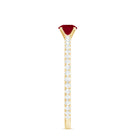 Natural Ruby Promise Ring with Diamond for Women AAA - Rosec Jewels