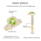 Natural 2 Carat Peridot Engagement Ring with Wedding Band AAA - Rosec Jewels