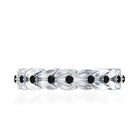 Nature Inspired Black Onyx Leaf Wedding Band for Women AAA - Rosec Jewels