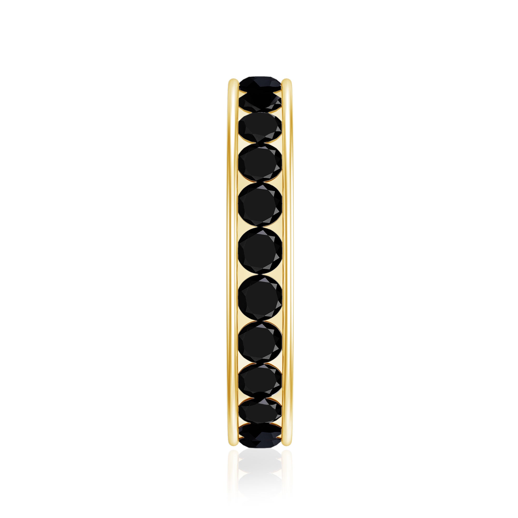 Rosec Jewels-2.75 CT Channel Set Black Spinel Eternity Ring