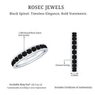 Natural Channel Set Black Spinel Eternity Ring for Anniversary AAA - Rosec Jewels
