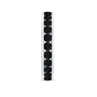 Natural Channel Set Black Spinel Eternity Ring for Anniversary AAA - Rosec Jewels
