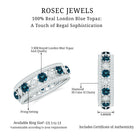London Blue Topaz Vintage Inspired Eternity Band with Diamond AAA - Rosec Jewels