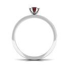Natural Red Garnet Diamond Band Ring AAA - Rosec Jewels