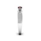 Natural Red Garnet Diamond Band Ring AAA - Rosec Jewels