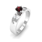 Natural Red Garnet Diamond Band Ring AAA - Rosec Jewels