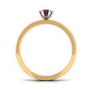 Natural Red Garnet Diamond Band Ring AAA - Rosec Jewels