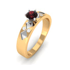 Natural Red Garnet Diamond Band Ring AAA - Rosec Jewels