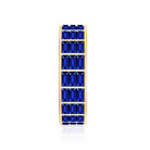 Channel Set Lab Grown Blue Sapphire Wide Eternity Band Ring AAAA - Rosec Jewels