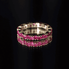 3 Carat Lab Created Ruby Heart Eternity Band Ring AAAA - Rosec Jewels