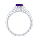 Vintage Looking 1.2 Carat Amethyst Celtic Engagement Ring with Surprise Diamond AAA - Rosec Jewels