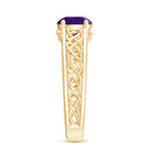 Vintage Looking 1.2 Carat Amethyst Celtic Engagement Ring with Surprise Diamond AAA - Rosec Jewels