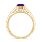 Vintage Looking 1.2 Carat Amethyst Celtic Engagement Ring with Surprise Diamond AAA - Rosec Jewels
