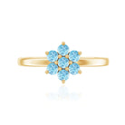Real Aquamarine Flower Cluster Ring for Women AAA - Rosec Jewels