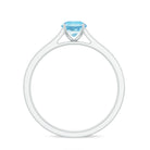 Certified Real Aquamarine Solitaire Ring with Diamond Side Stones AAA - Rosec Jewels