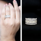 Certified Moissanite Wide Wedding Band Ring D-VS1 - Rosec Jewels