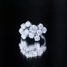 Certified Round Moissanite Cluster Engagement Ring for Women D-VS1 - Rosec Jewels