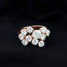Certified Round Moissanite Cluster Engagement Ring for Women D-VS1 - Rosec Jewels