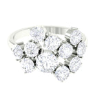 Round Moissanite Cluster Statement Cocktail Ring Moissanite - ( D-VS1 ) - Color and Clarity - Rosec Jewels