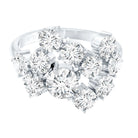 Certified Round Moissanite Cluster Engagement Ring for Women D-VS1 - Rosec Jewels