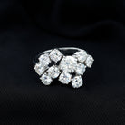 Certified Round Moissanite Cluster Engagement Ring for Women D-VS1 - Rosec Jewels
