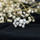 Certified Round Moissanite Cluster Engagement Ring for Women D-VS1 - Rosec Jewels