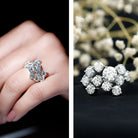 Certified Round Moissanite Cluster Engagement Ring for Women D-VS1 - Rosec Jewels