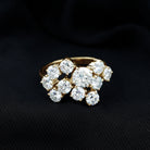 Certified Round Moissanite Cluster Engagement Ring for Women D-VS1 - Rosec Jewels