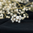 Certified Round Moissanite Cluster Engagement Ring for Women D-VS1 - Rosec Jewels