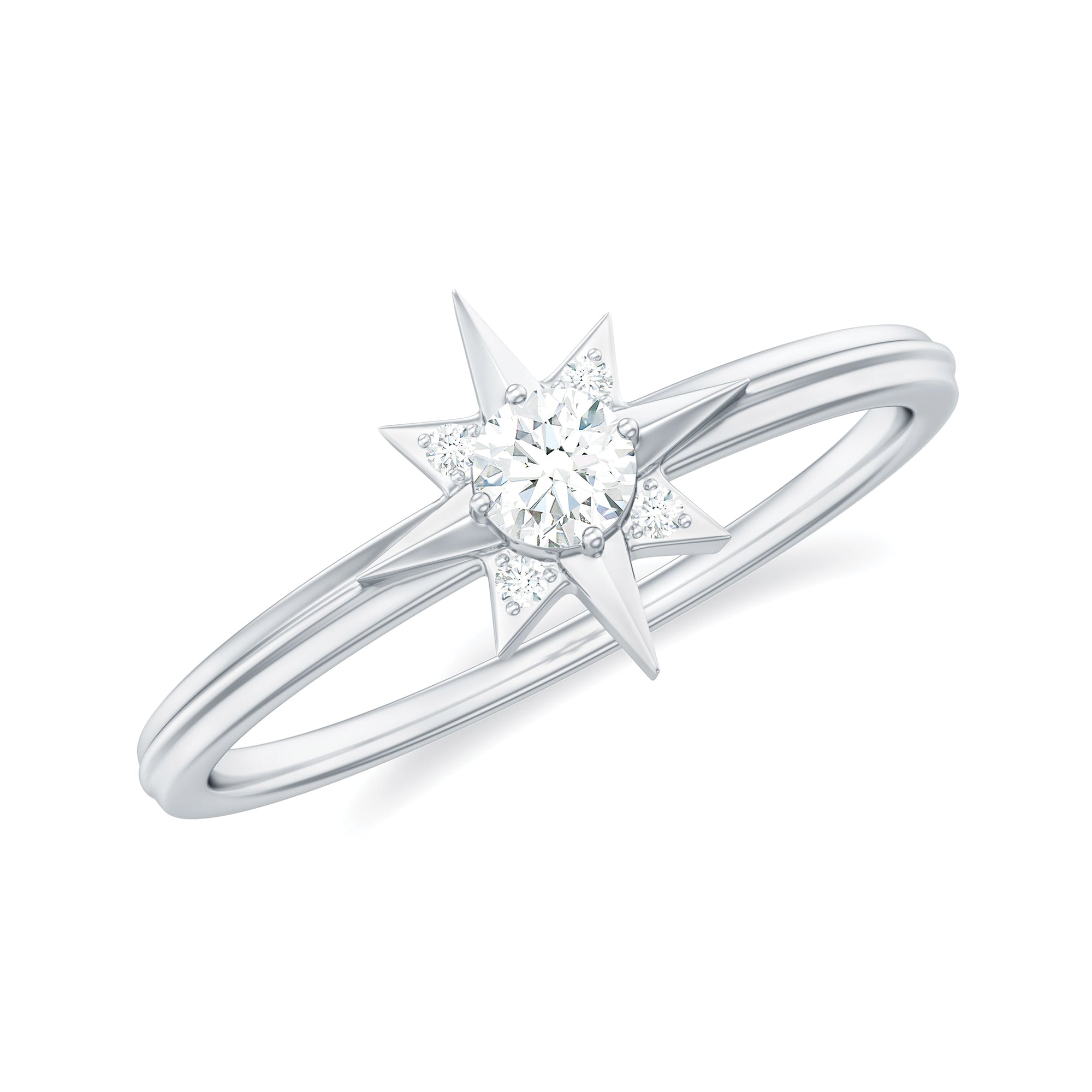 Real Diamond Sunburst Promise Ring in Gold