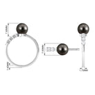 Designer Tahitian Pearl Solitaire Engagement Ring with Diamond AAA - Rosec Jewels