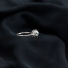 Handpicked Genuine Black Tahitian Pearl Engagement Ring AAA - Rosec Jewels