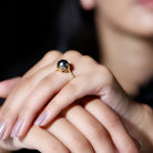 Handpicked Genuine Black Tahitian Pearl Engagement Ring AAA - Rosec Jewels