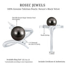 Rosec Jewels-Tahitian Black Pearl Bypass Engagement Ring with Diamond
