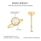 6mm Round Moissanite Solitaire Engagement Ring in Bezel Setting D-VS1 - Rosec Jewels