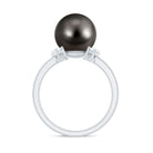7.50 Carat Real Tahitian Black Pearl Solitaire Engagement Ring AAA - Rosec Jewels