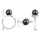 Tahitian Pearl Bypass Engagement Ring with Diamond AAA - Rosec Jewels