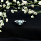 7.5 Carat Solitaire Tahitian Pearl Bypass Engagement Ring with Diamond AAA - Rosec Jewels