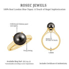 7.75 CT Classic Tahitian Pearl Solitaire Ring with Surprise Diamond AAA - Rosec Jewels